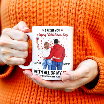 Happy Valentine's Day With All Of My Butt Couple Design