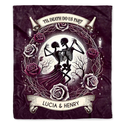 'Til Death Do Us Part' Skeletons And Roses Blanket