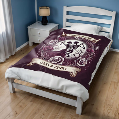 'Til Death Do Us Part' Skeletons And Roses Blanket