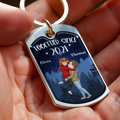Together Since, Night Forest Starry Sky, Couple Embracing