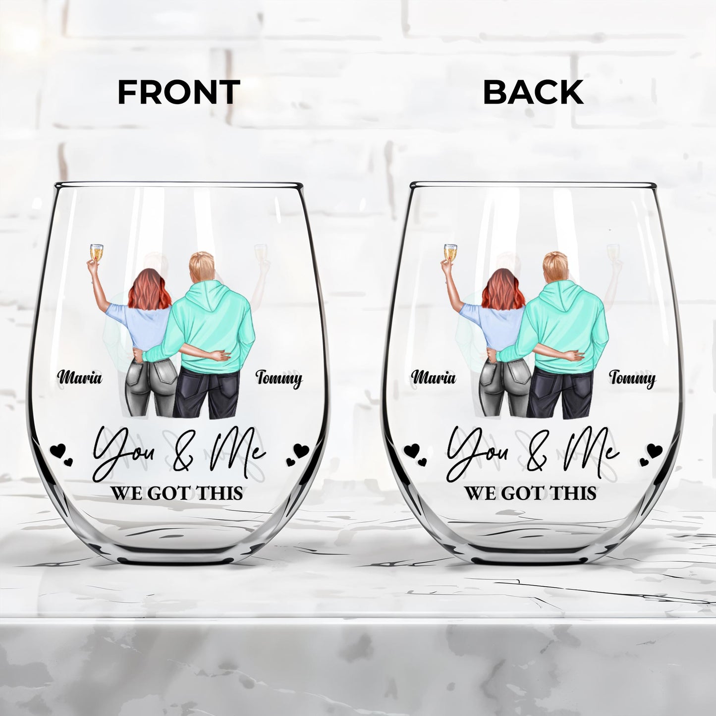 You & Me, We Got This, Couple Embrace Design