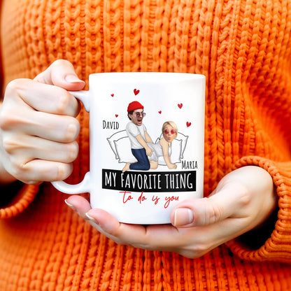 My Favorite Thing Romantic Cartoon Couple Mug
