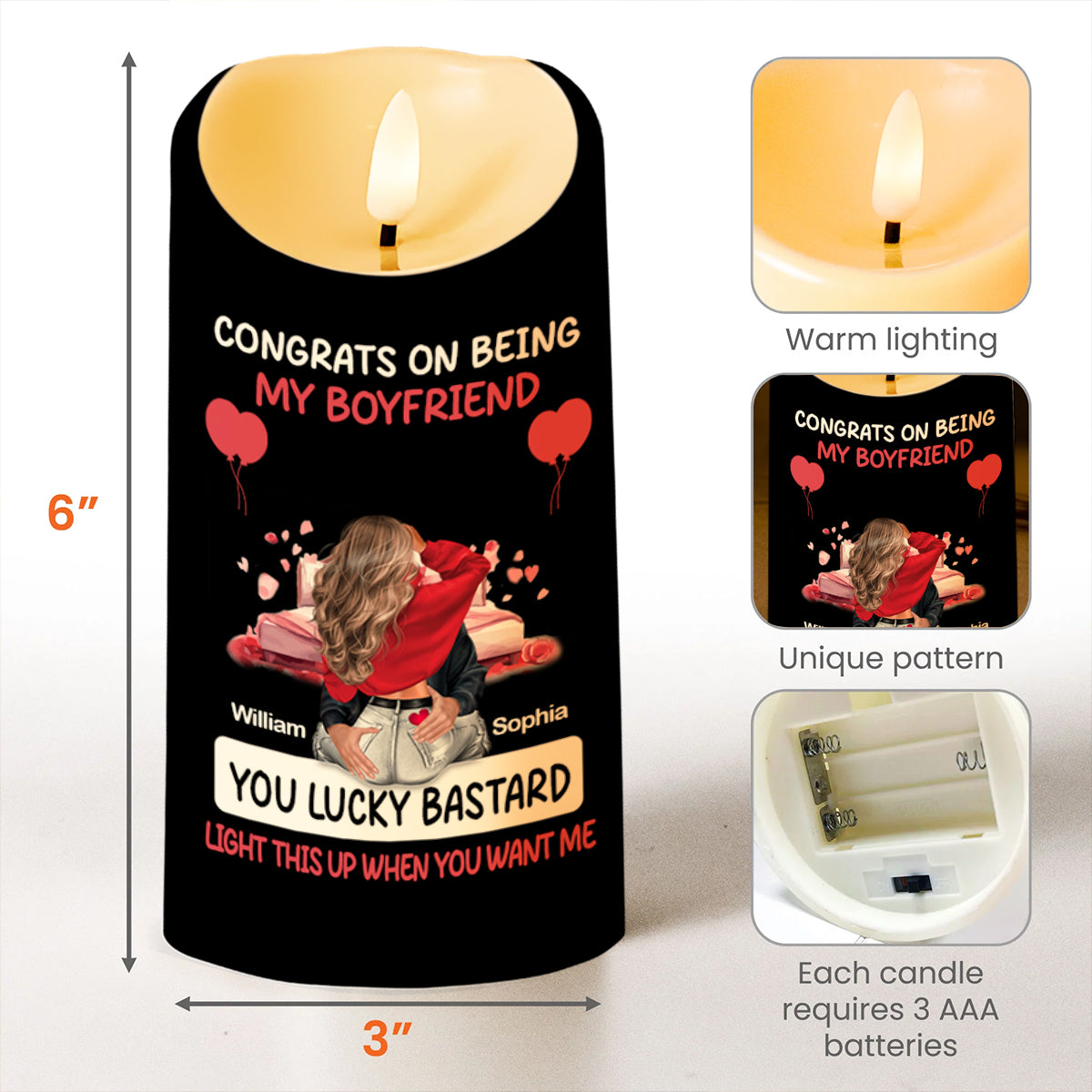 Congrats On Being My Boyfriend Lucky Individual Candle