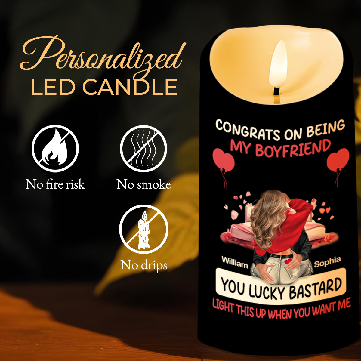 Congrats On Being My Boyfriend Lucky Individual Candle