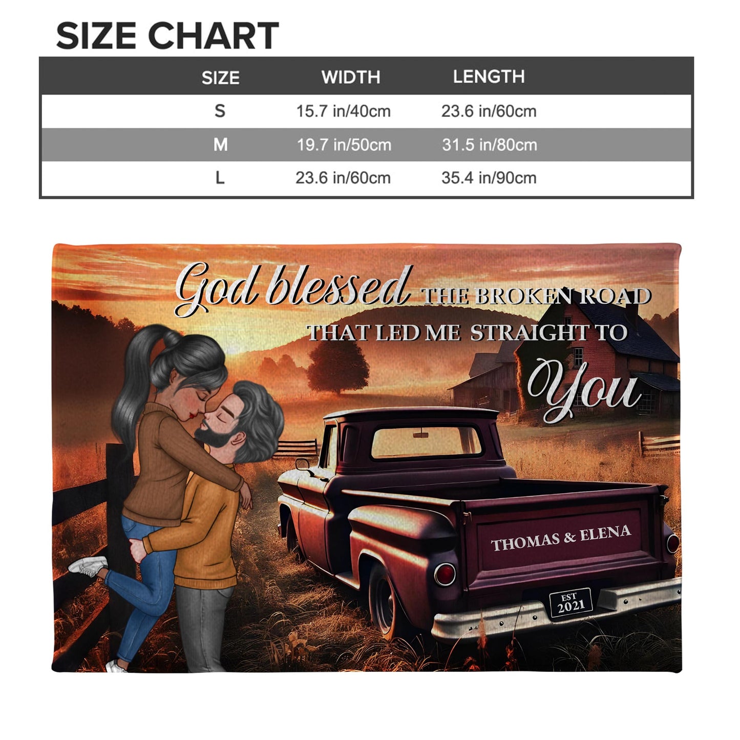 God Blessed The Broken Road Couple And Pickup Truck