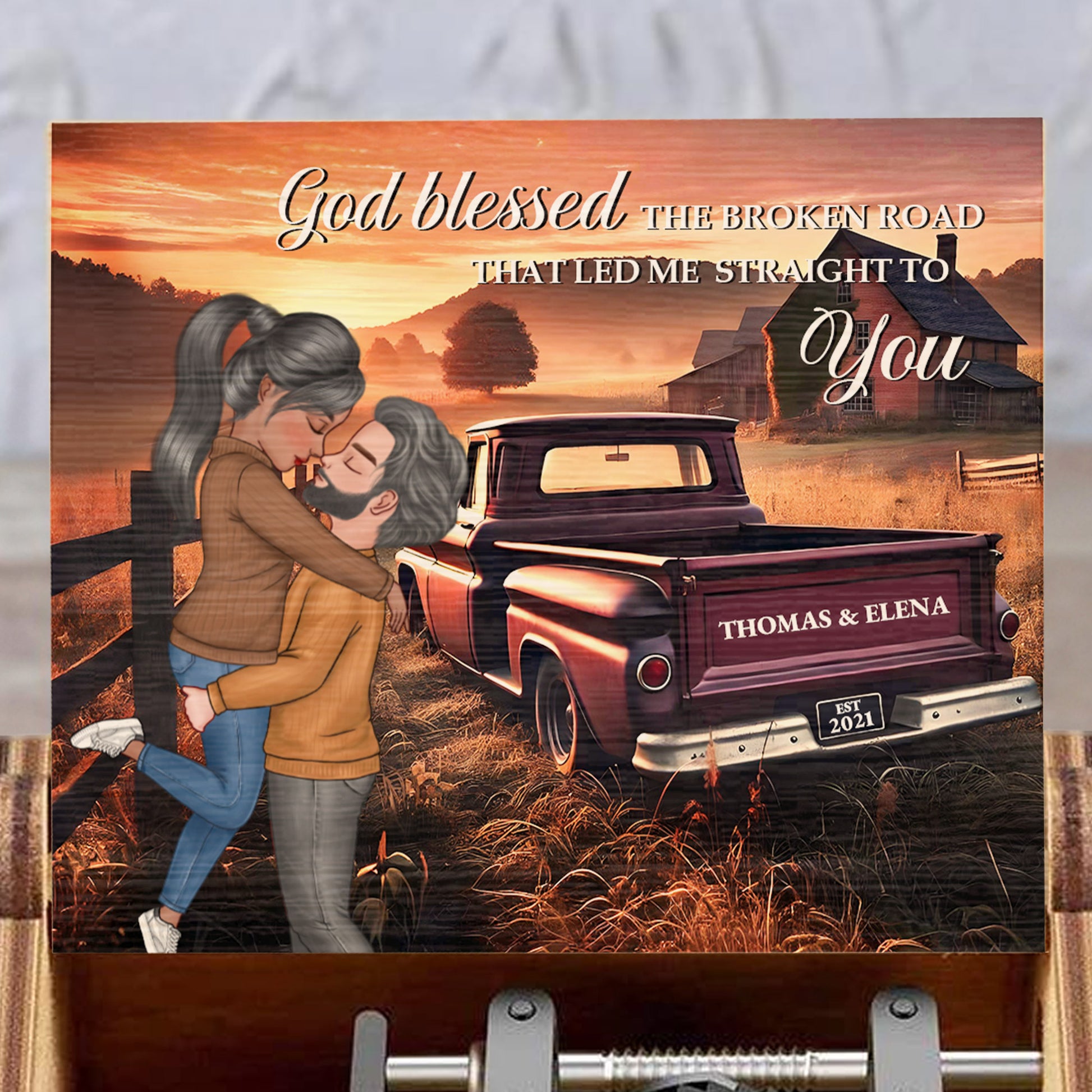 God Blessed the Broken Road That Led Me Straight to You, Couple, Truck