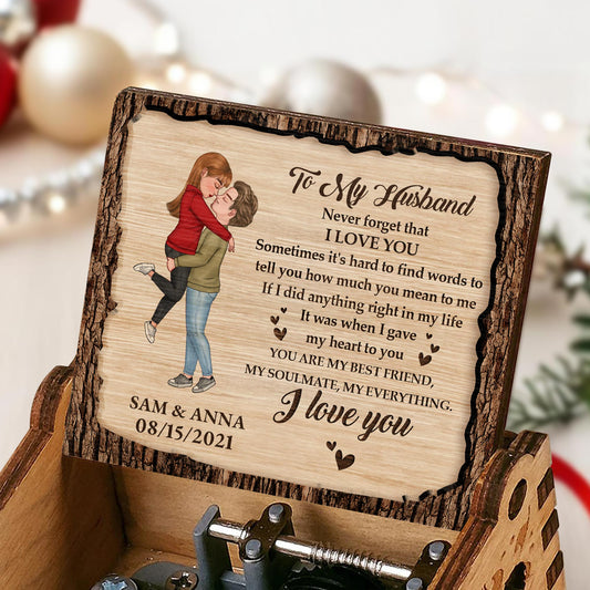 Love Message To My Husband, Soulmate and Best Friend - Custom Music Box With "You Are My Sunshine" Tune - CPL265_MZB