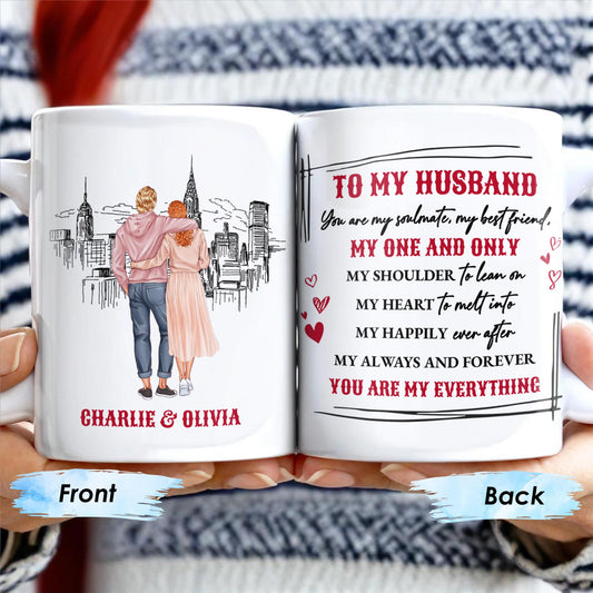 To My Husband You Are My Everything, Romantic Skyline and Couple Design