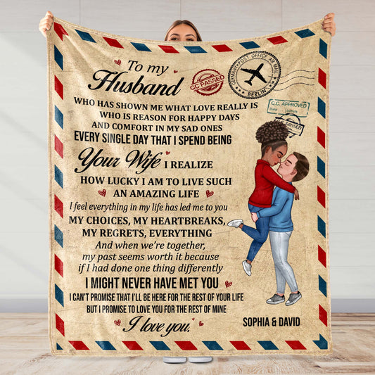 To My Husband Amazing Life Love Expression Blanket - Personalized Custom Blanket - CPL269_BLK