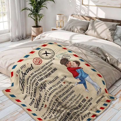 To My Husband Amazing Life Love Expression Blanket - Personalized Custom Blanket - CPL269_BLK