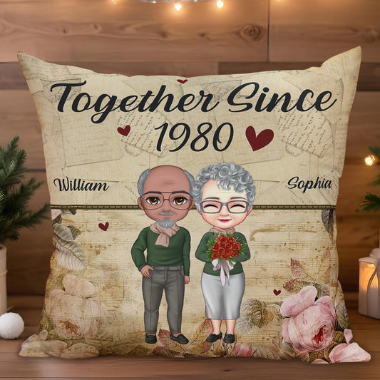Together Since Custom Year With Vintage Map And Floral Design