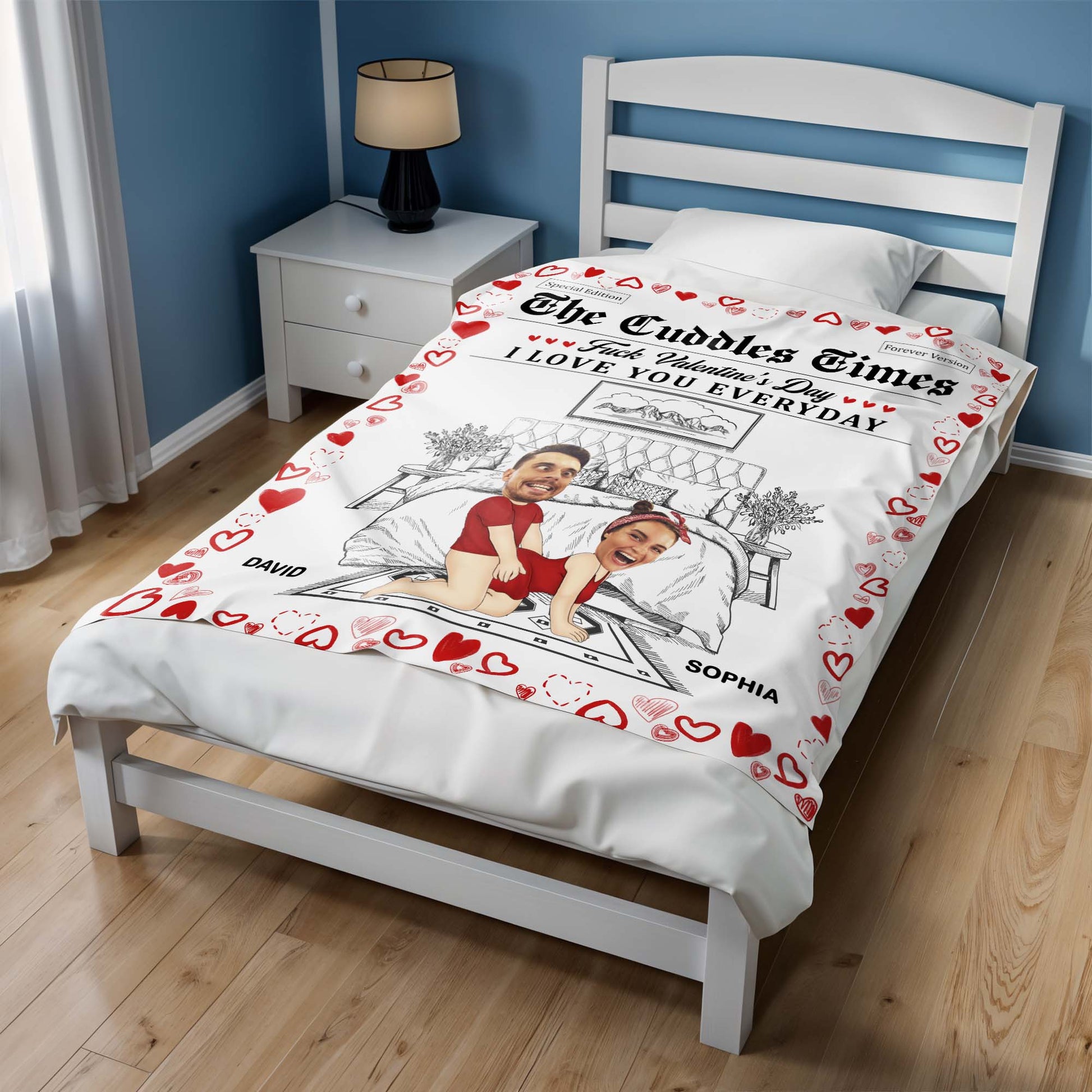 Embrace Love Everyday, Not Just Valentine's Day Hearts and Couple Design