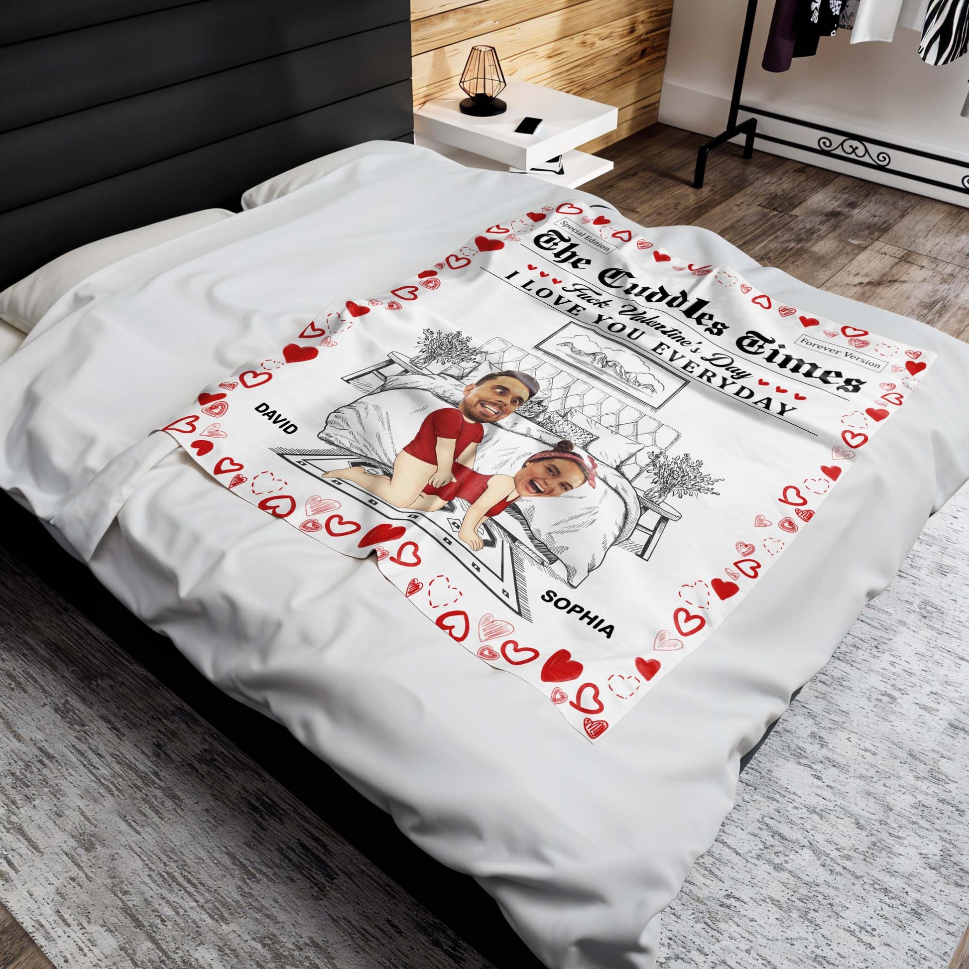 Embrace Love Everyday, Not Just Valentine's Day Hearts and Couple Design