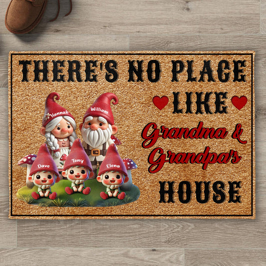 There's No Place Like Grandma and Grandpa's House Gnomes Door Mat