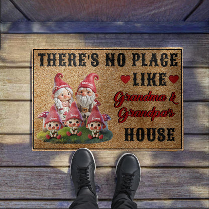 There's No Place Like Grandma and Grandpa's House Gnomes Door Mat