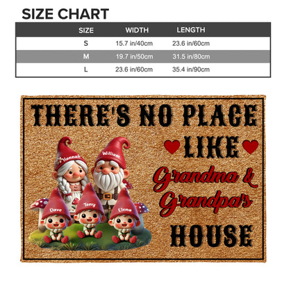 There's No Place Like Grandma and Grandpa's House Gnomes Door Mat