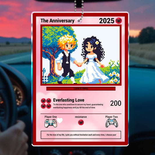 Everlasting Love Pixel Art Wedding Couple Ornament