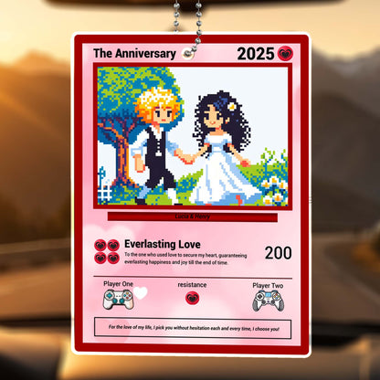 Everlasting Love Pixel Art Wedding Couple Ornament