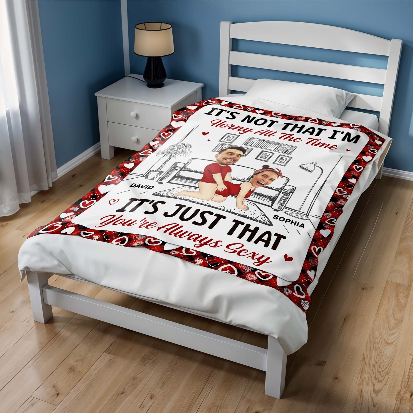 Always Irresistible Couple Cartoon Illustrated Custom Blanket