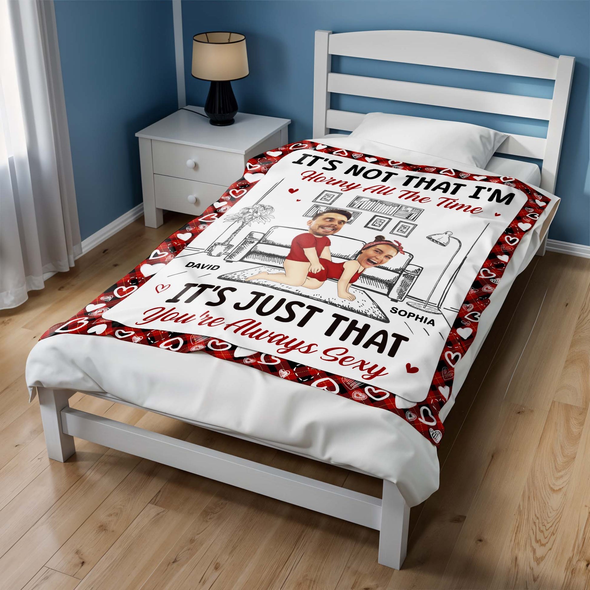 Always Irresistible Couple Cartoon Illustrated Custom Blanket
