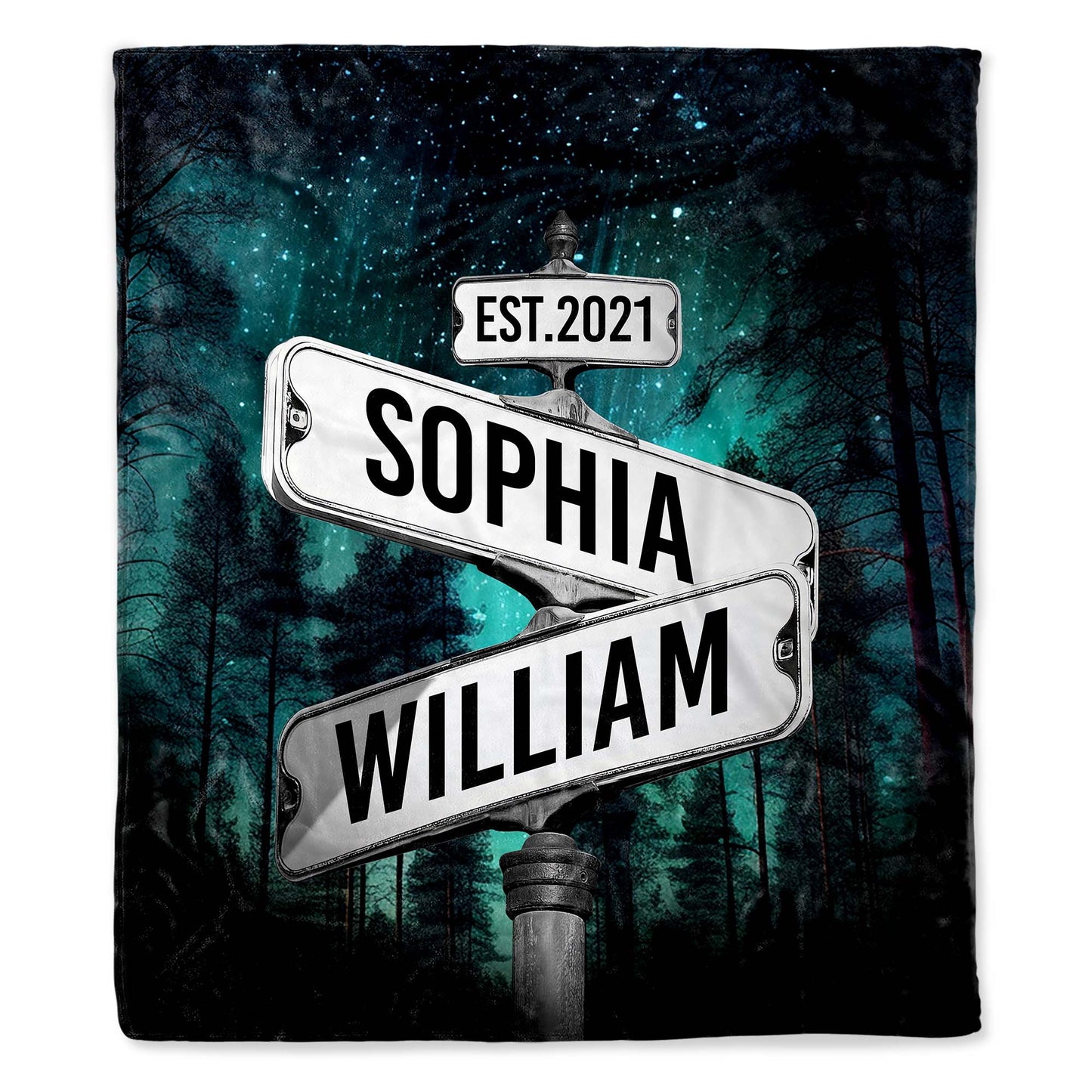 Wherever You Go, Follow Your Heart Street Signs Under Starry Sky