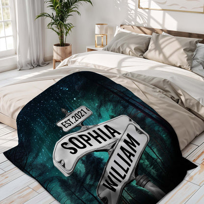 Wherever You Go, Follow Your Heart Street Signs Under Starry Sky