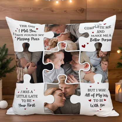 Puzzle Piece Love Quotes With Couple Photos Pillow