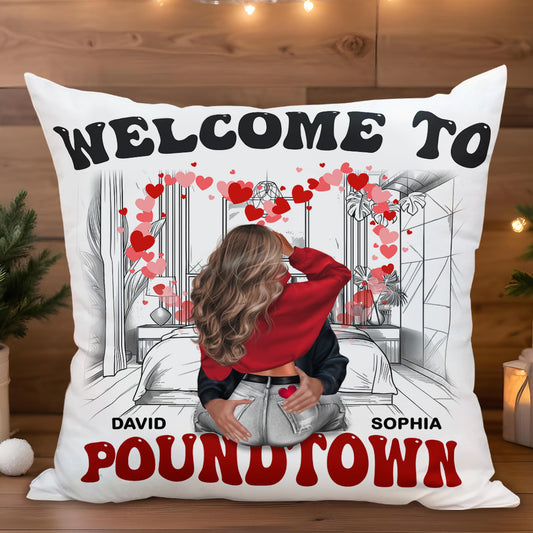 Welcome To Love Town, A Romantic Personalized Pillow