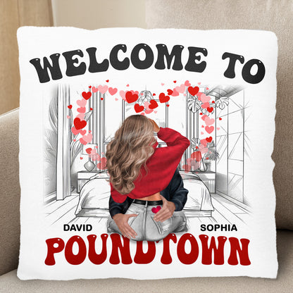 Welcome To Love Town, A Romantic Personalized Pillow