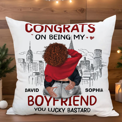 Congrats On Being My Boyfriend, Cityscape Embrace Pillow