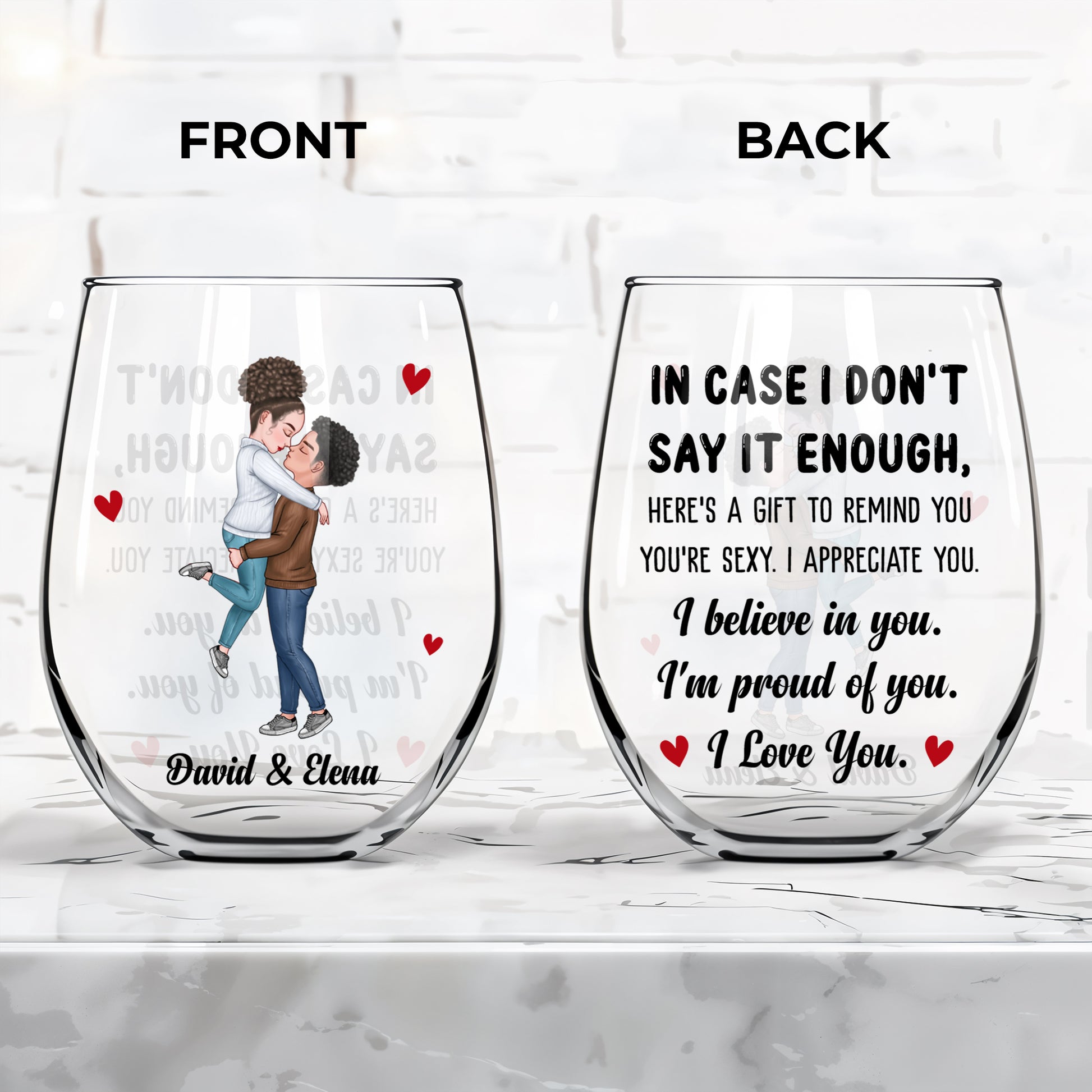 Loving Reminder For Partner Featuring Hearts And Couple