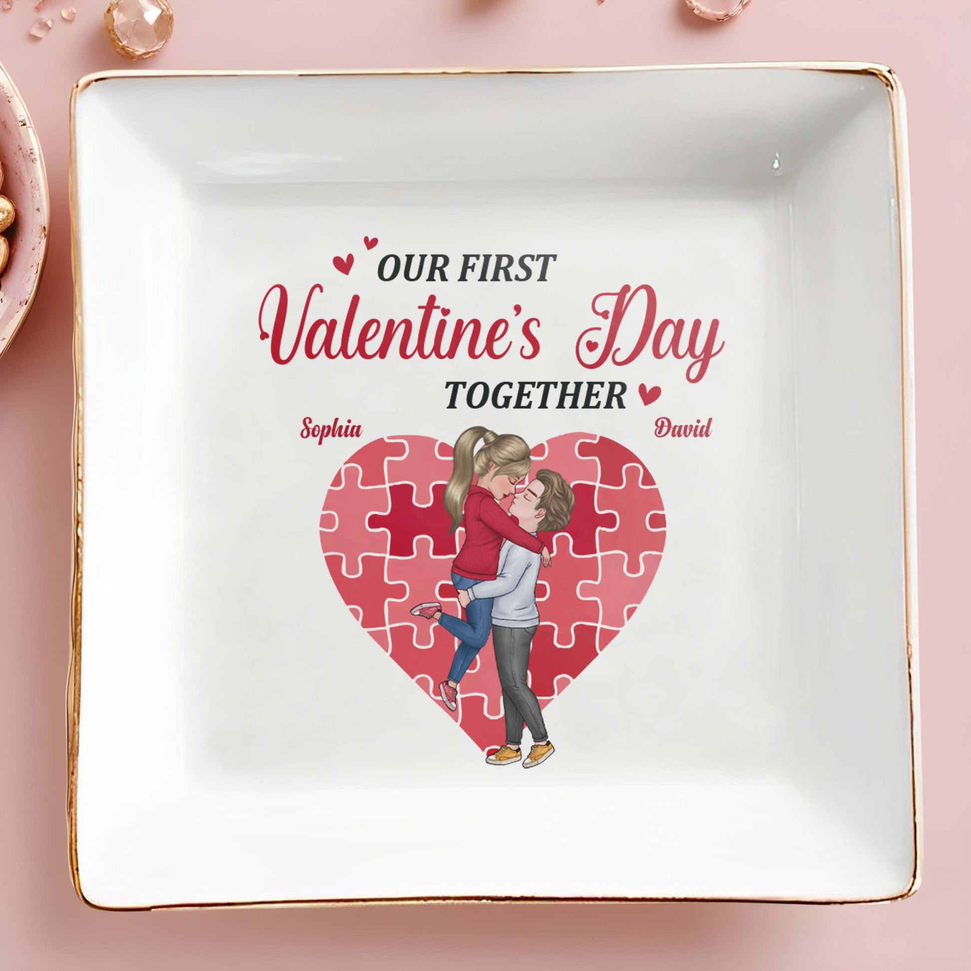 Our First Valentine's Day Together Heart And Puzzle