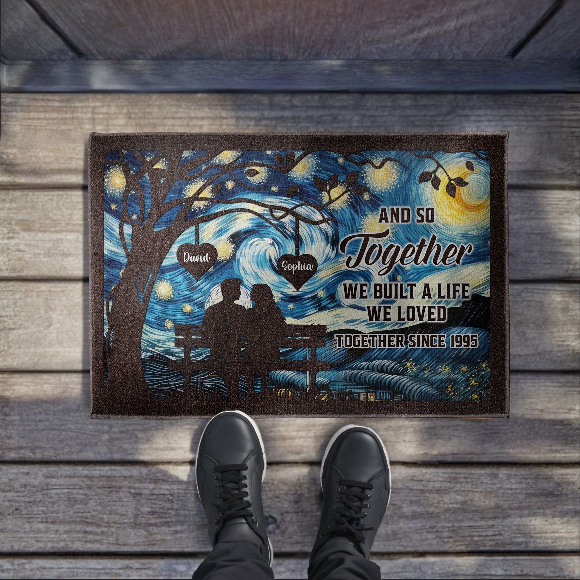 Together We Built A Love Night Sky Bench Couple