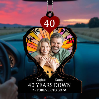 Years Down Forever to Go Heart and Couple Ornament