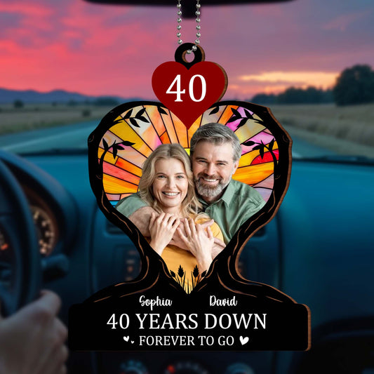 Years Down Forever to Go Heart and Couple Ornament
