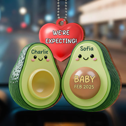 We're Expecting! Avocados and Heart Car Ornament