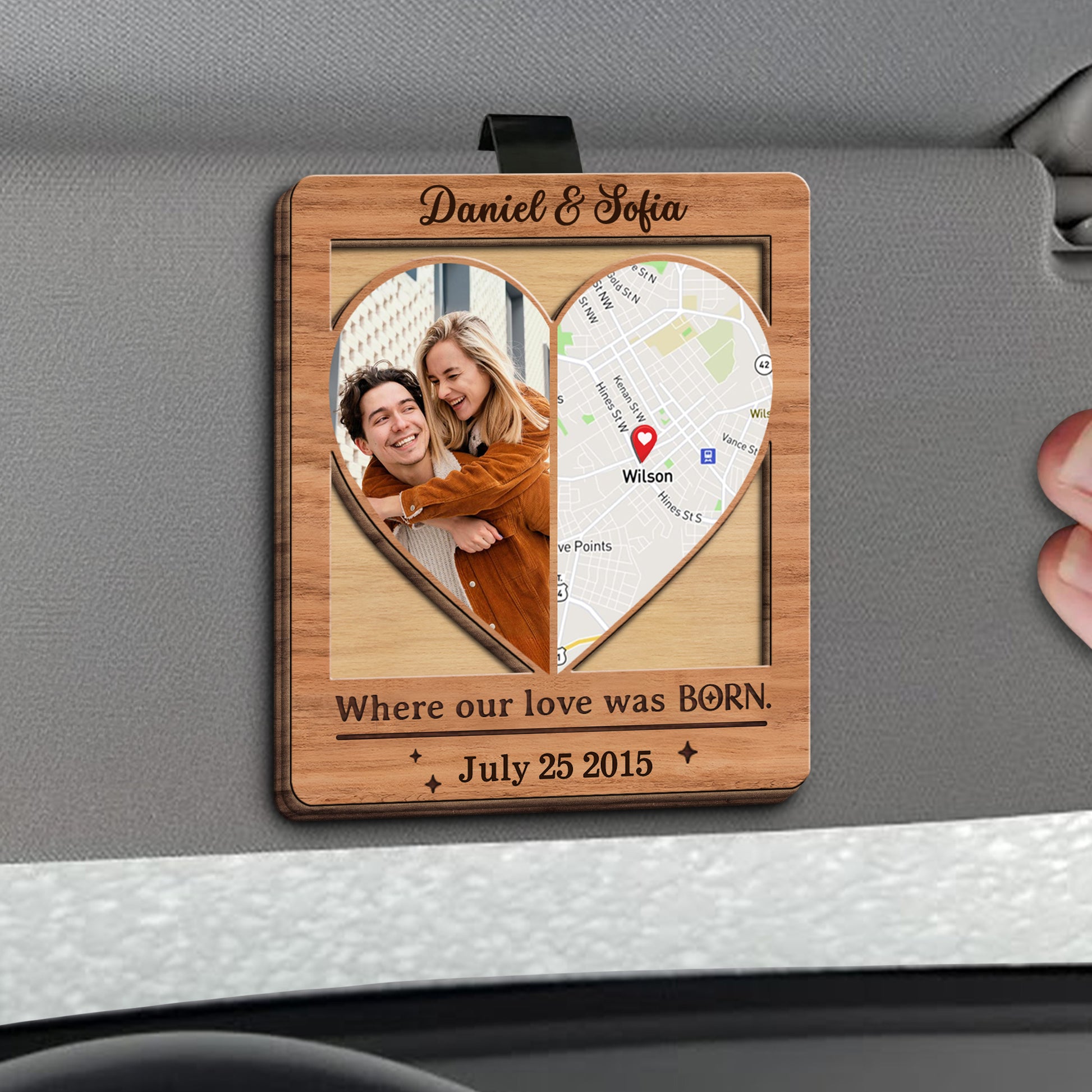 Where Our Love Was Born Heart Map Photo Frame