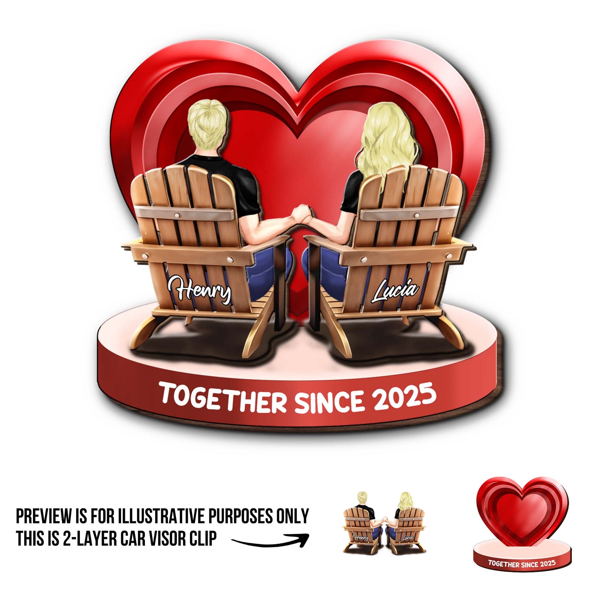 Together Since [Year] Holding Hands Heart Design