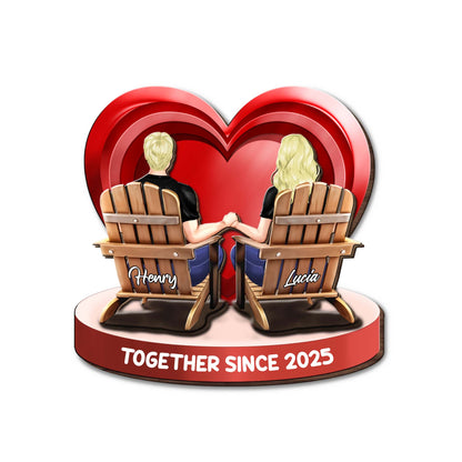 Together Since [Year] Holding Hands Heart Design