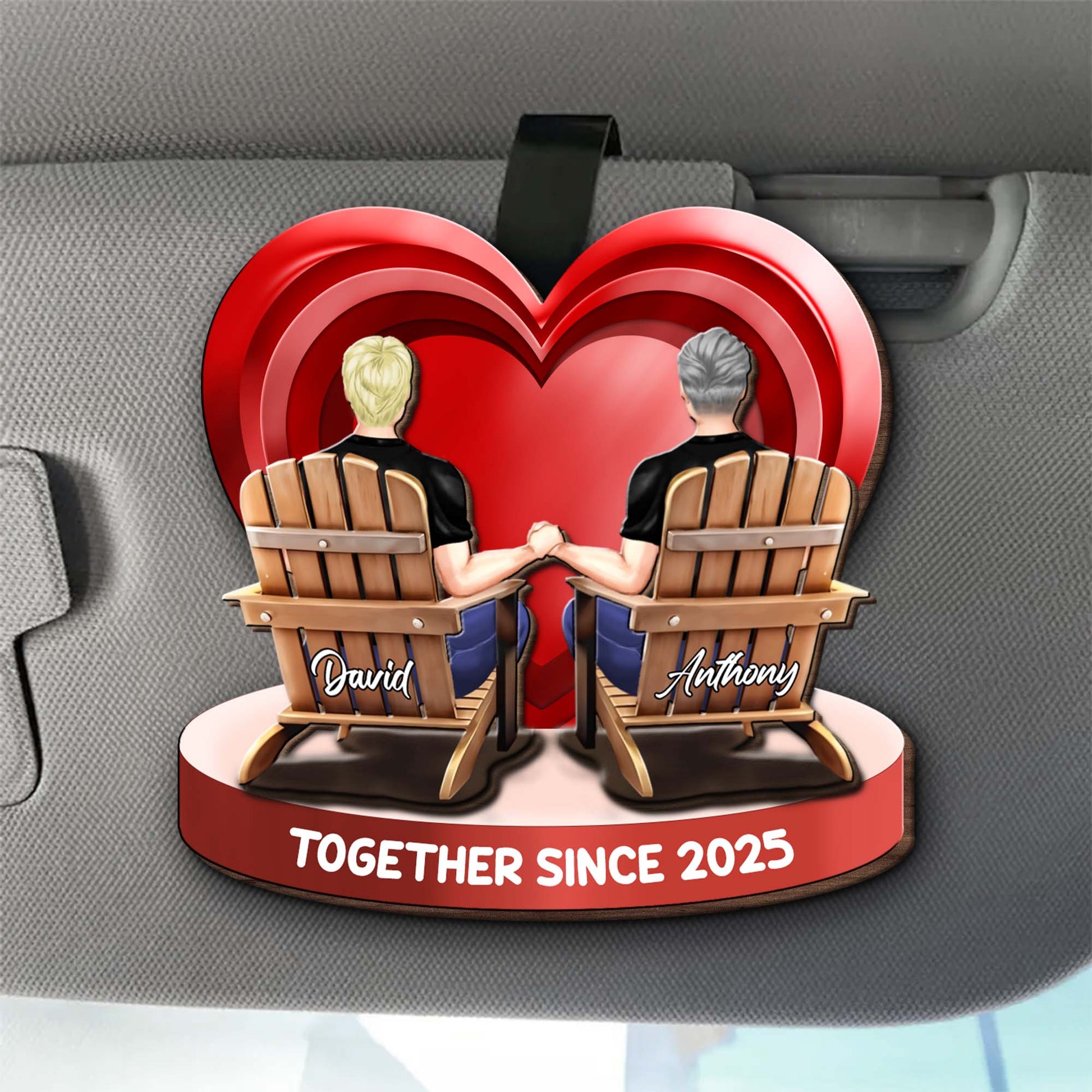 Together Since [Year] Holding Hands Heart Design