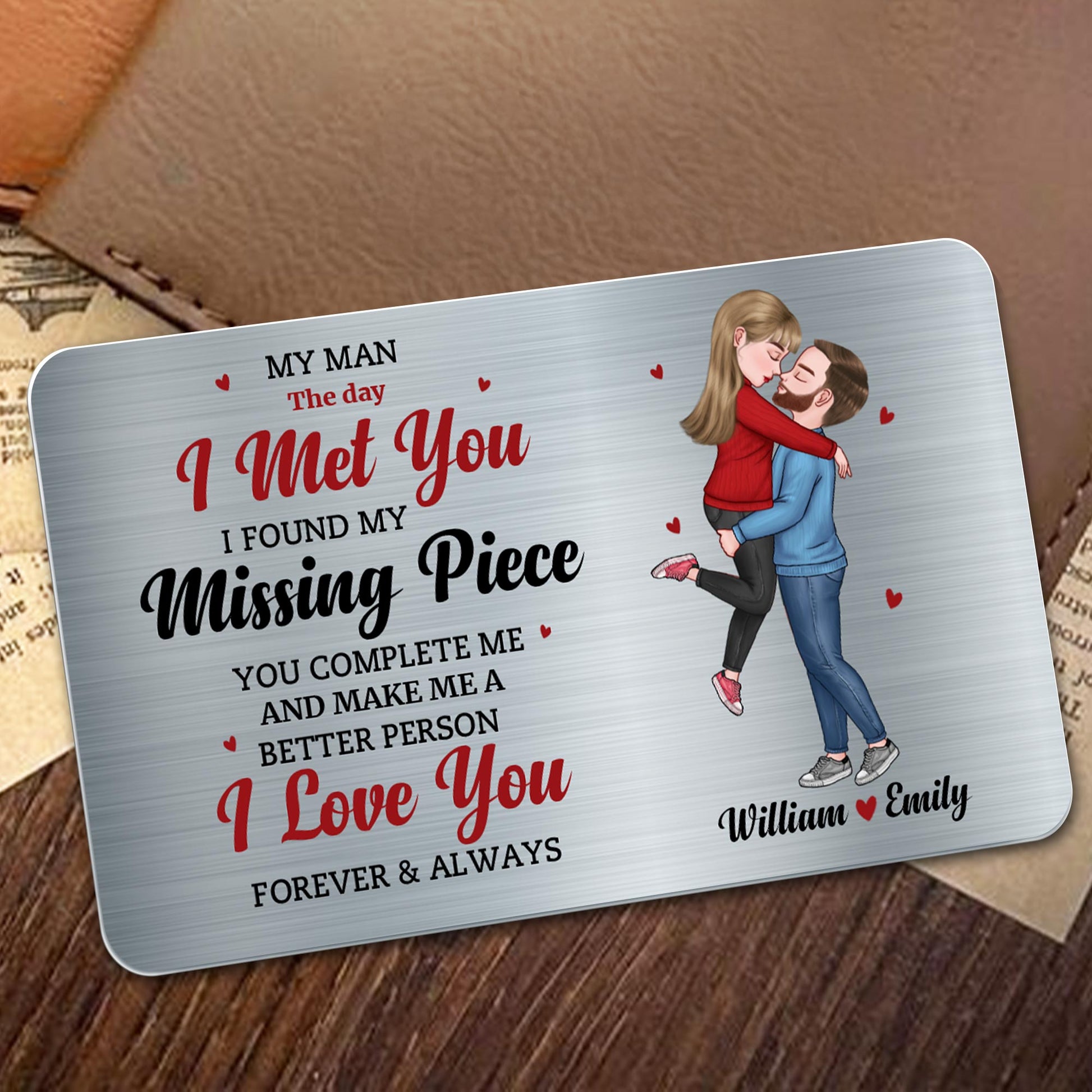 The Day I Met You Forever And Always Love Message With Couple Design
