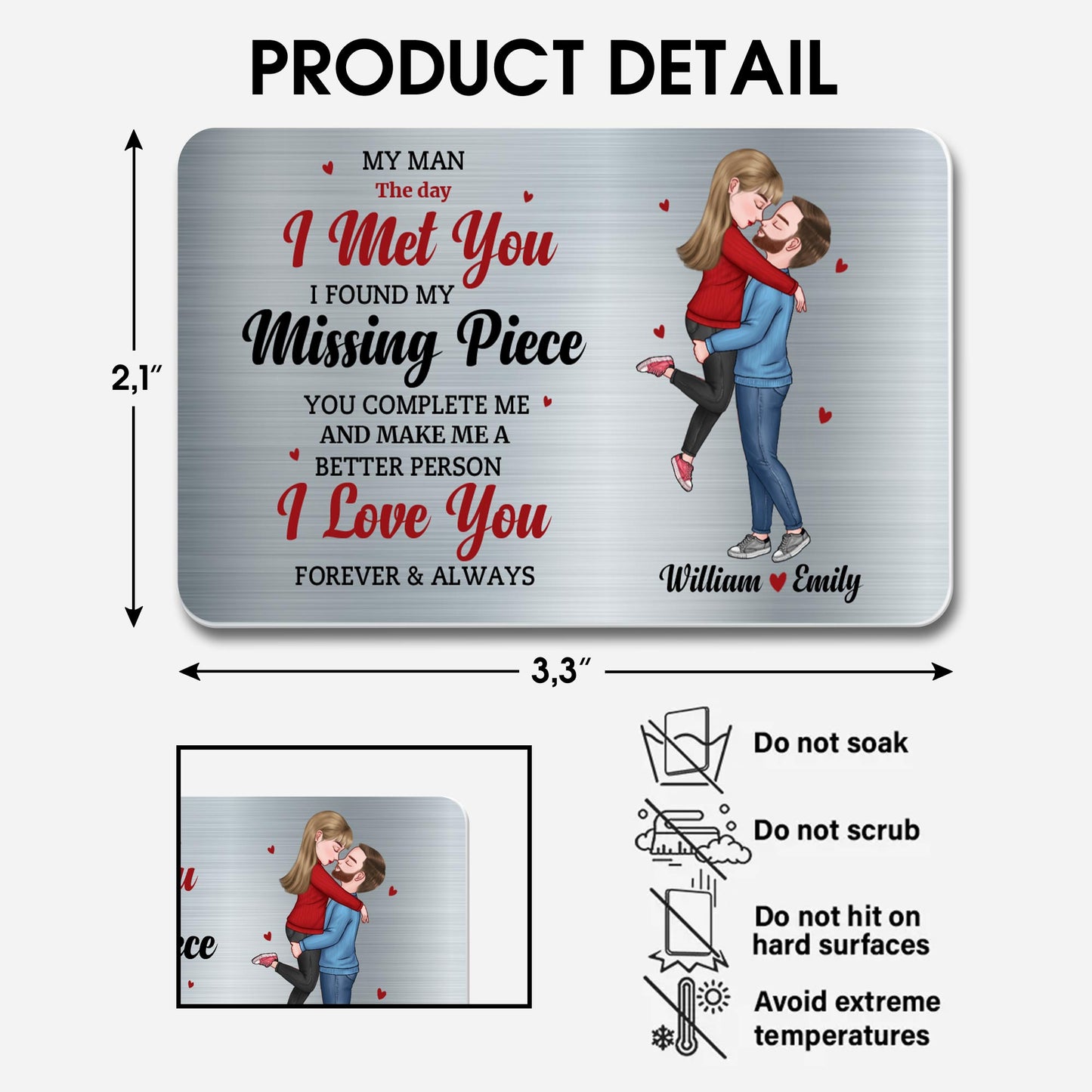 The Day I Met You Forever And Always Love Message With Couple Design