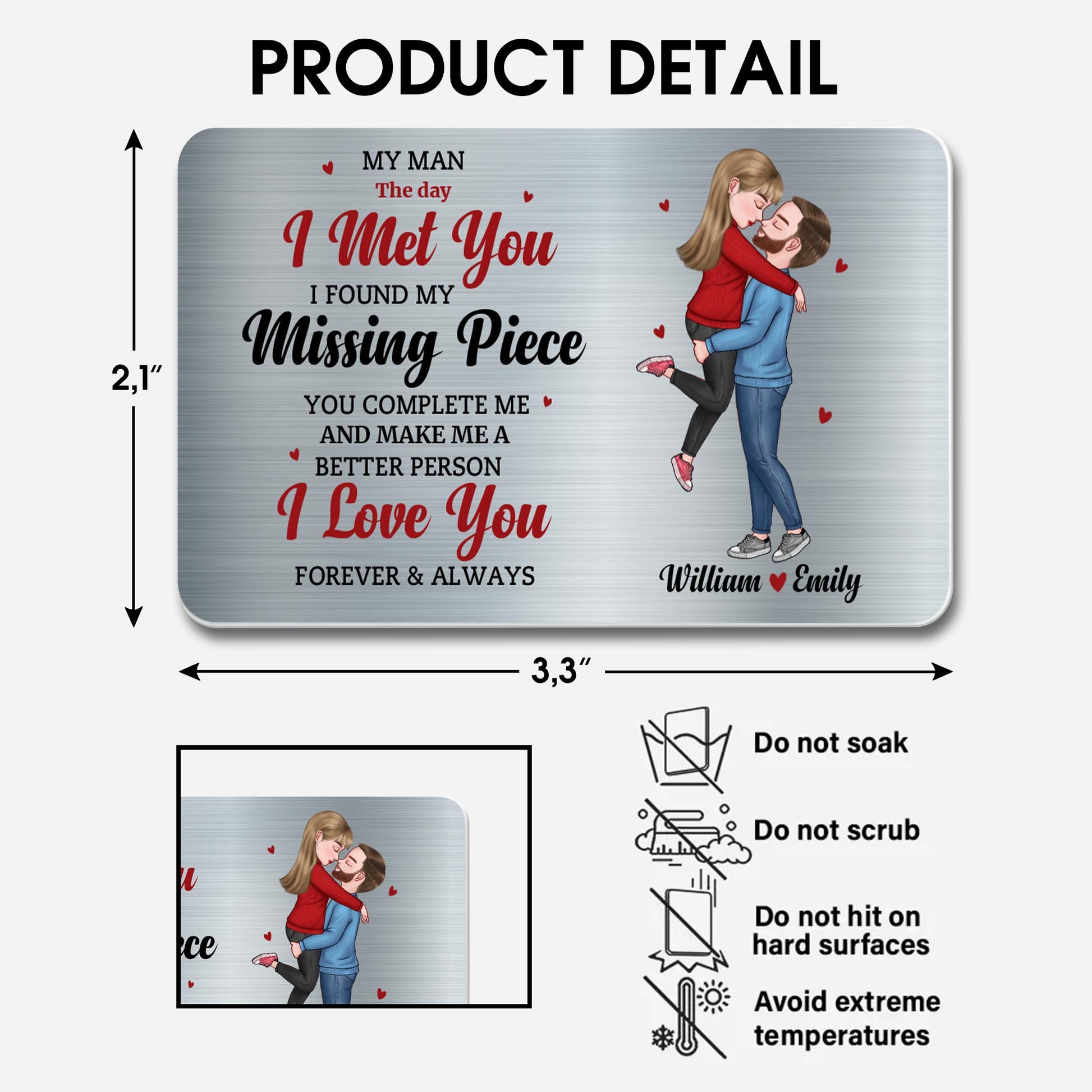 The Day I Met You Forever And Always Love Message With Couple Design