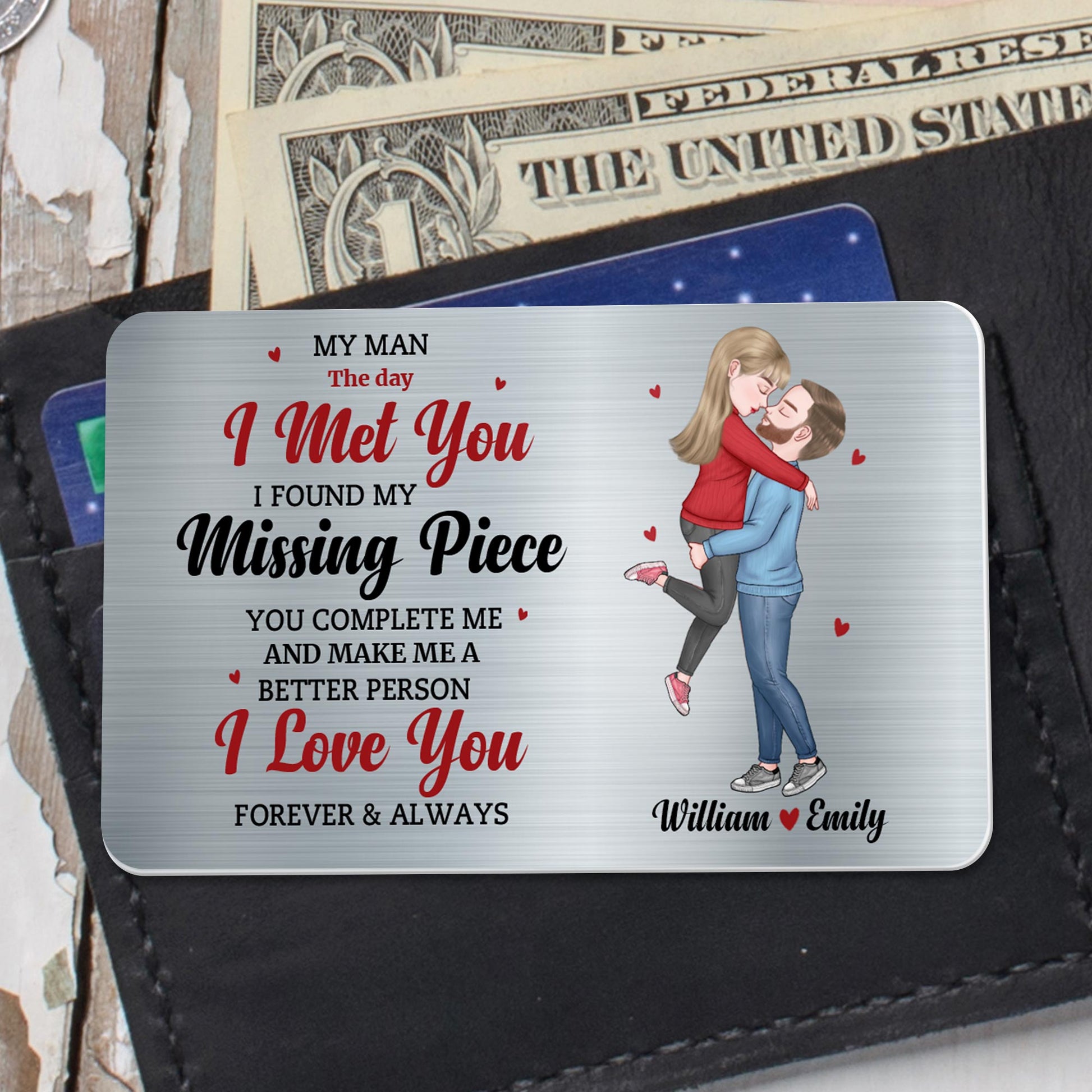 The Day I Met You Forever And Always Love Message With Couple Design