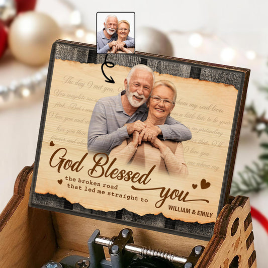 God Blessed You Led Me Straight to You Photo Frame Music Box