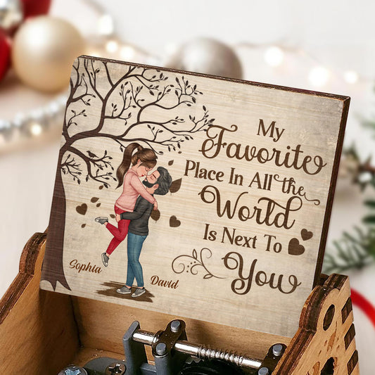 Favorite Place Next To You With Tree And Hearts