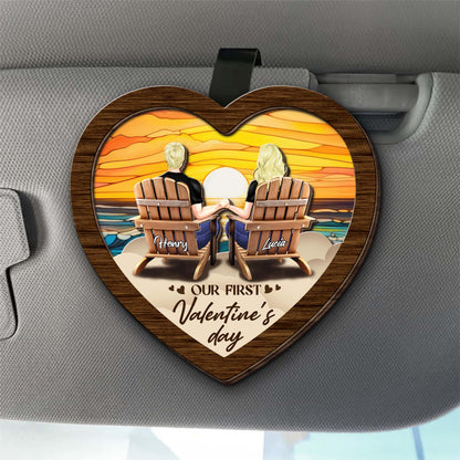 Our First Valentine's Day Sunset Beach Chairs Heart
