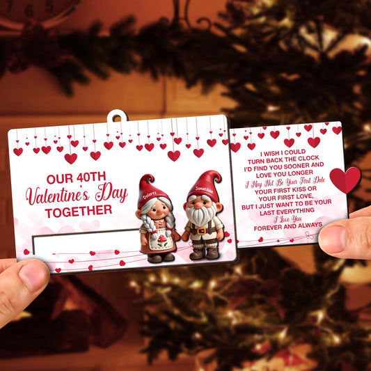 Gnome Couple Valentine's Day Love And Devotion Quote Ornament