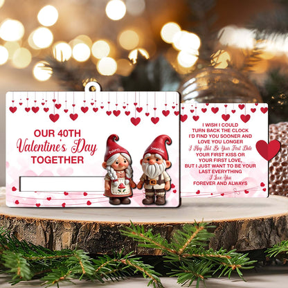 Gnome Couple Valentine's Day Love And Devotion Quote Ornament
