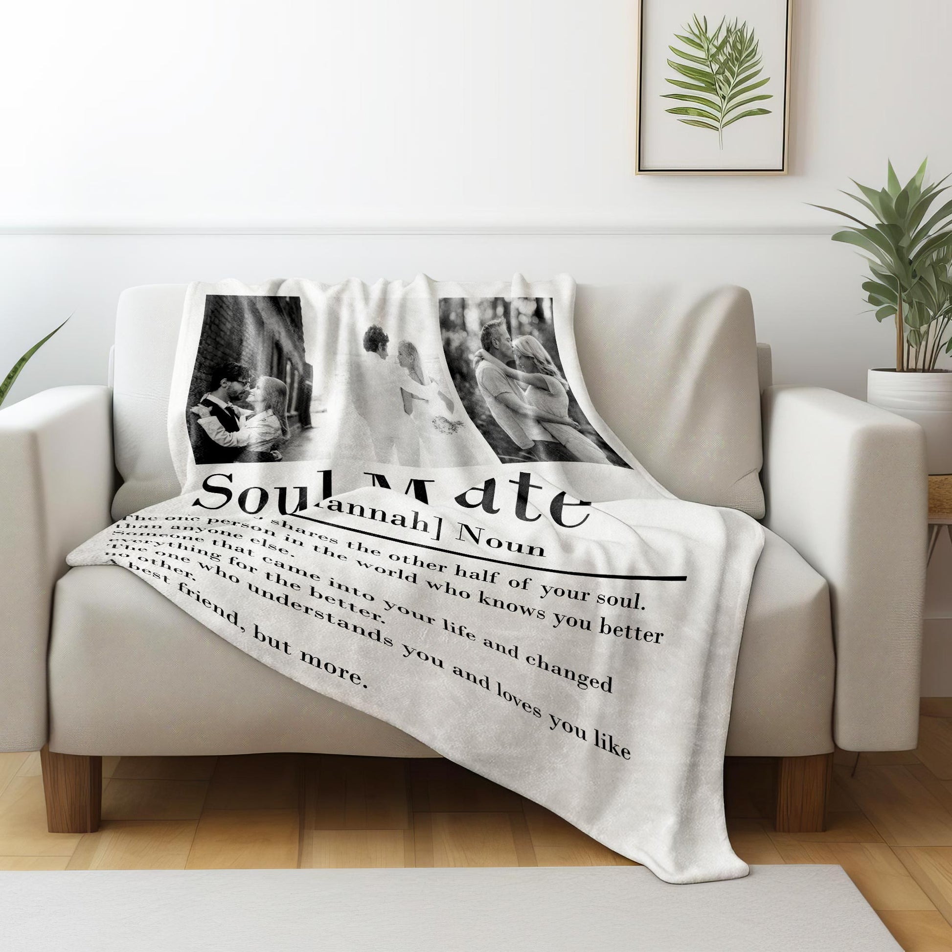 Soul Mate Definition Custom Throw Blanket